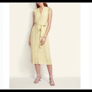 ANN TAYLOR FLORAL FLUTTER SLEEVE SHIRT DRESS,SIZE 8